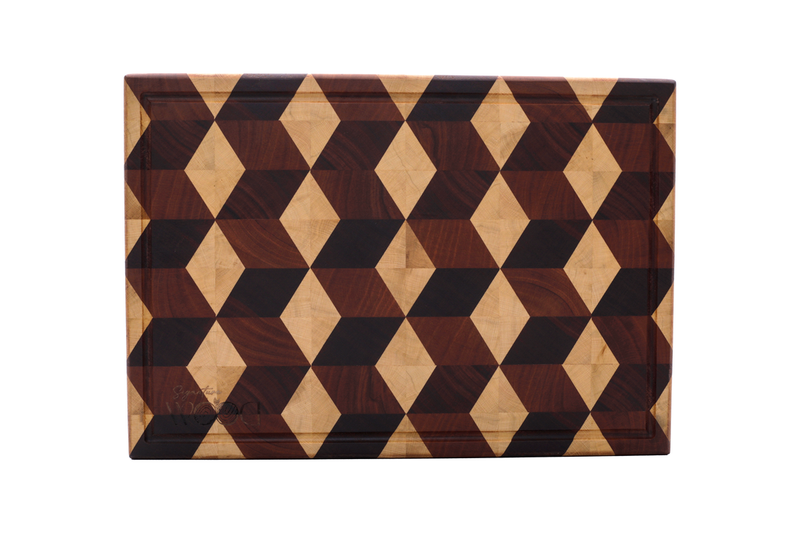 3D Cube End Grain Cutting Board